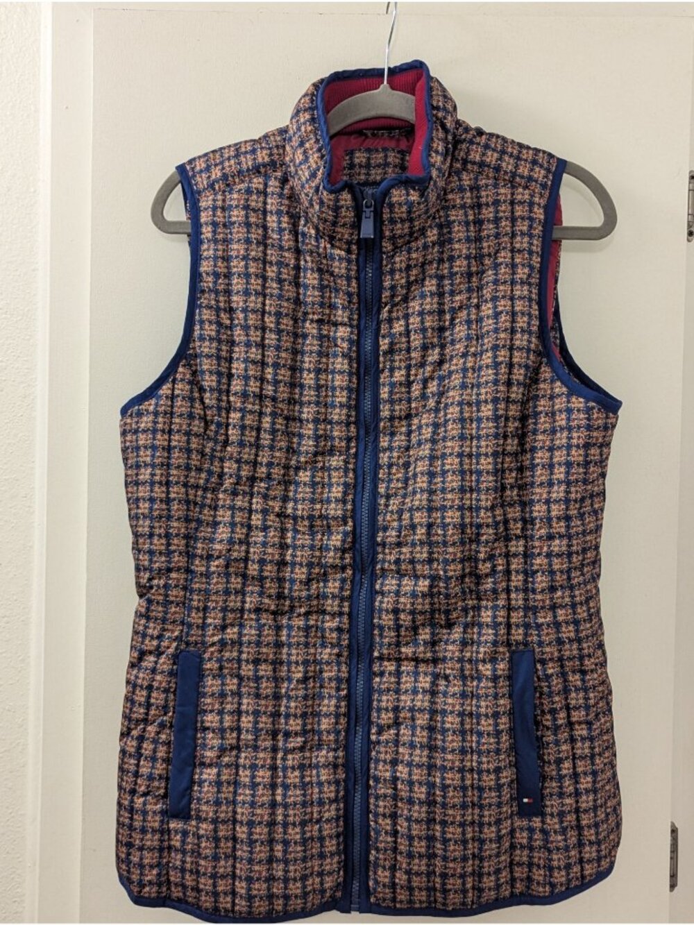 Tommy Hilfiger Women's Houndstooth Down/Feather Quilted Vest
